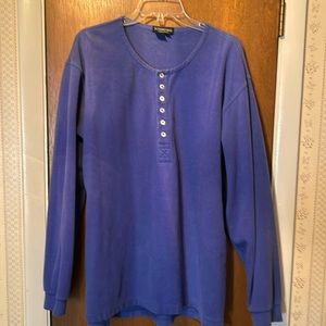 The J Peterman Co. Heavyweight Blue Pullover with Buttons